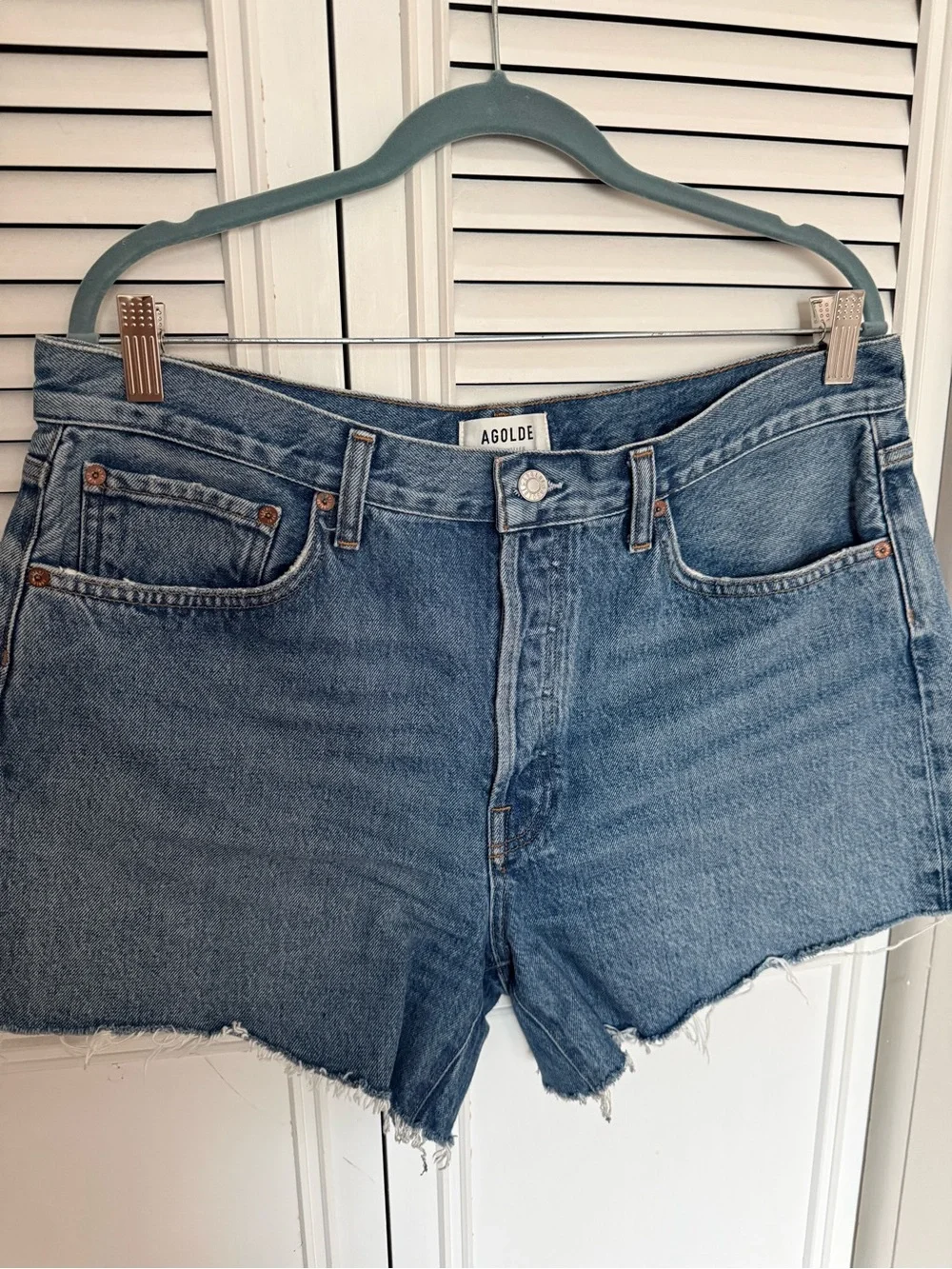 Agolde Parker Long Denim Shorts